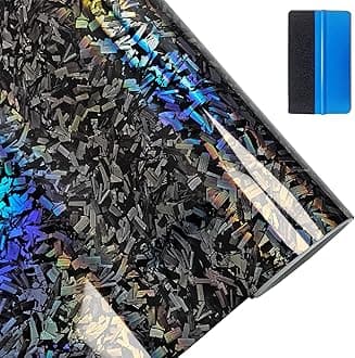 Forged Carbon Fiber Gloss Chameleon Vinyl Wrap Sticker Free Bubble Air Release DIY Decal Car Auto Vehicle Morotcycle Self Adhesive (5cm x 900cm)