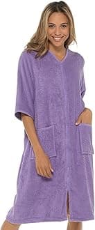 Undercover Ladies Terry Towelling 100% Cotton Zip Through Dressing Gown Drying Bathrobe