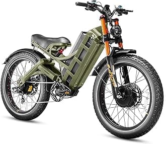 eAhora 2025 Romeo Pro 3 50Mph/Peak 5600W Dual Motor Electric Bike for Adults, 60V 80Ah 235+Miles Long Range Ebike, 26 * 4.0" Fat Tire Full Suspension Electric Mountain Bike, App Control-02