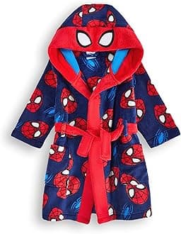 Spider-Man Dressing Gown For Boys | Kids Superhero Blue Red Pyjamas Bathrobe | Comics Robe Clothing Gift