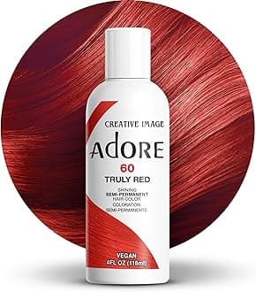 Adore Semi Permanent Hair Color (060 Truly Red) | Vegan & Cruelty-Free Red Hair Dye | No Ammonia, No Peroxide, No Alcohol | 4 Fl Oz