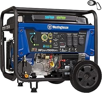 Westinghouse 9500 Peak Watt Dual Fuel Home Backup Portable Generator, Electric Start, Transfer Switch Ready, Gas & Propane Powered, CO Sensor