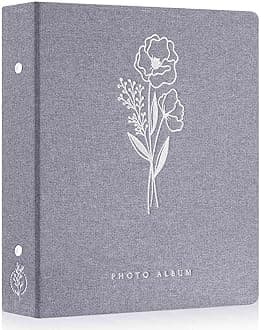 Lanpn Photo Album 6x4 Slip in, Linen 400 Pockets Photo Albums Holds Portrait Only 10x15cm Picture Grey
