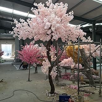 tall artificial plants Artificial Tree Fake Tree Faux Cherry Blossom Trees Artificial, Modern Living Room House Office Party Indoor Decor ，Housewarming Opening Gift ，pink (Size : 2x2.5m/6.5x8.2ft)