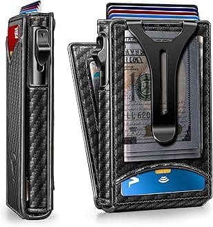 BULLIANT Men Wallet,Magnetic Metal Wallet Money Clip 9Cards Pop-up Access RFID Blocking