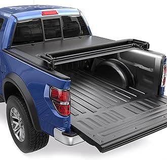Quad 4-Fold 6.5 FT Soft Folding Truck Bed Tonneau Cover Compatible with 2015-2025 Ford F150 F-150 Bed Fourth Fold Styleside Truck Bed Cover w/LED Light Strip