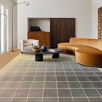 Mid Century Modern 8x10 Rug for Living Room, Neutral Black Brown Ombre Grey Eclectic 70s MCM, Washable Textured Area Rugs Non Slip Low Pile for Bedroom Boys Dining Table