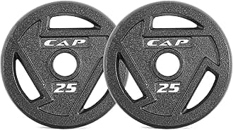 CAP Barbell 2 - Inch Olympic Grip Weight Plate, 25 lb, Pair, Black