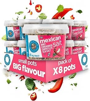 Cornish Sea Salt - Mexican Seasoning - Celtic Sea Salt Hand Harvested in Celtic Waters - Herbs, Spices & Seasonings - Spices for Cooking, Kitchen Accessories - 8 x 55g