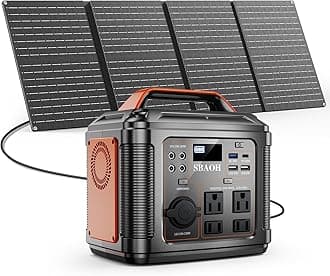Portable Power Station, 300W 296Wh power station with Quick Charge / 110V AC Outlets/DC Ports and LED Flashlight, Foldable Solar Panel 60W set for Home Outdoor Travel Camping Blackout