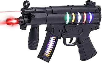 zest 4 toyz battery operated musical black toy gun with led light and music | toy gun for boys and kids - black-Multi color