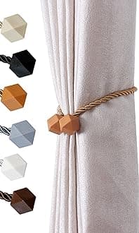 Magnetic Curtain Tiebacks- Upgrade 2022 with a Thicker Twist Rope & Strong Magnet Tieback Window Treatment Holdbacks Draperies Holders Decorative Drape Handmade Tie Back (Gold, 4)