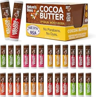 (24 Count, 8 Flavors) Cocoa Butter Flavored Lip Balm Tubes Set Bulk Assortment Natural Chap Treatment Moisturizer For Very Dry Lips : 24pk (3 of each flavor)
