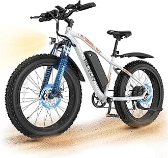 VARUN E Bikes for Men - Peak 750W Ebikes for Adults - Fat Tire Electric Bike Up to 25MPH 60+ Miles with 48V 13AH Removable Battery - 26" Electric Mountain Bike Features 7-Speed, Lockable Suspension