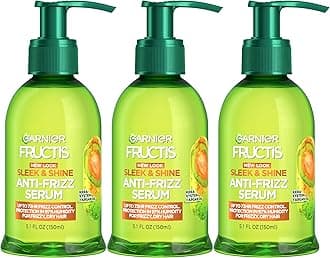 Garnier Fructis Sleek and Shine Anti-Frizz Serum for Frizzy, Dry, Unmanageable Hair, 5.1 Ounce (3 Count)