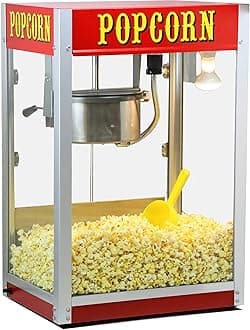 Paragon Theater Pop 8 Ounce Popcorn Machine for Professional Concessionaires Requiring Commercial Quality High Output Popcorn Equipment, Red