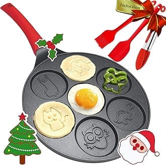 EZJOB Egg Pan, Pancake Molds Silver Dollar Pancake Pan Nonstick Griddle Fried Egg Cooker Omelette Breakfast Grill Pan Mini Pancakes Maker Crepe Pan Sarten Para Pancakes Niños