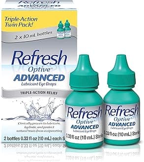 Optive Advanced Eye Drops, 0.33 Fl Oz (Pack of 2)(Twin Pack)
