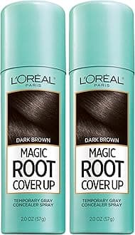 L'Oreal Paris Root Cover Up Temporary Gray Concealer Spray Dark Brown 2 Oz (Pack of 2) (Packaging May Vary)