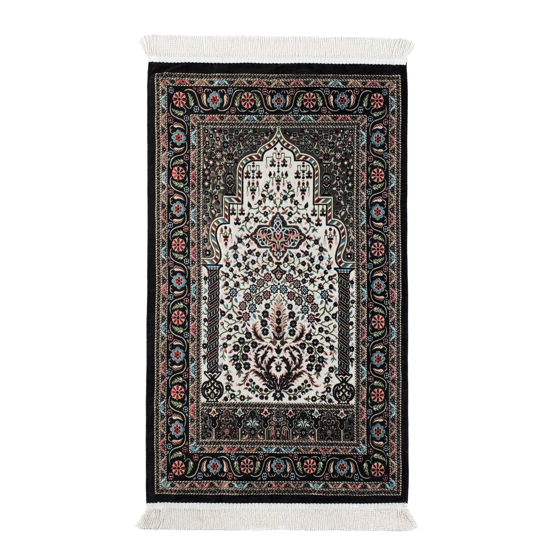 Praying Mat Islamic, Black Prayer Rug, Foldable Prayer Mat Thick, Travel Prayer Rug Muslim, Prayer Mat Gift, Islamic Favors (Black)