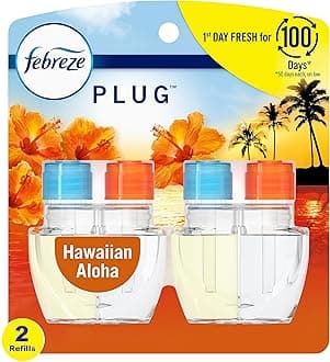 Febreze Odor-Fighting Fade Defy PLUG Air Freshener Refill, Hawaiian Aloha, (2) .87 fl. oz. Oil Refills