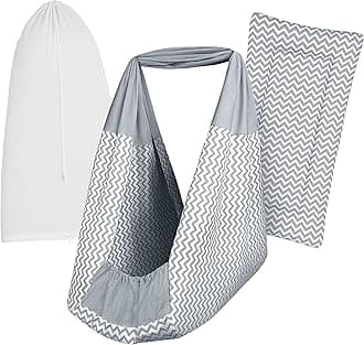 Baby Cradle Set Swing/Jhula (Thottil Cloth, Palna, Dolna) | Hanging Cradle Cloth with Removable Bed and Mosquito Net | CRA-Print MELANCHI Stripe