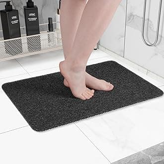 Non-Slip Bathtub Mat, Anti Slip Shower Mat, Fast Drying Bathtub Mats, Foot Scrubber Mat, Anti Slip Mat for Tub, Floor, Bathroom, Kitchen, Home, Hotel (Black 24"×16")