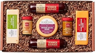 - Farmhouse Meat and Cheese Food Gift Basket (Medium) - Box Set | Charcuterie Board Food | Summer Sausage | Father's Day | Mother's Day | Easter | Christmas | Holiday | Housewarming | Gourmet | Sympathy | Care Package