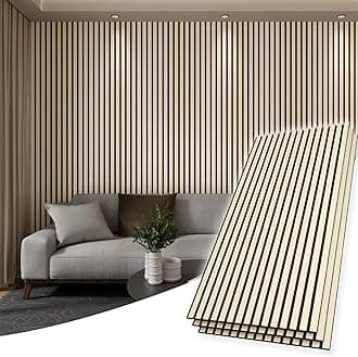 2PCS Wood Wall Panels, 3D Fluted Sound Absorbing Slat Wall Paneling in Oak, Wood Finish Sound Proof for Wall and Ceiling 47.2" x23.6"/ Sheet