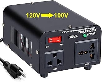 Yinleader 500W US to Japan Voltage Converter 120V to 100V Step Down Transformer for Japanese Appliances (Turntable/Player/Amplifier/yogurtia/Consoles/Synthesizers, etc.) in US