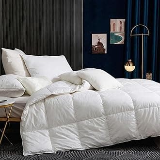 King Duvet 4.5 Tog｜Luxury Goose Feathers Down Summer Duvet｜100% Cotton Cover & Down Proof Fabric｜Hotel Quality King Quilt with 8 Corner Tabs｜Machine Washable