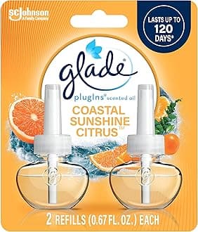 PlugIns Refills Air Freshener, Scented and Essential Oils for Home and Bathroom, Coastal Sunshine Citrus, 1.34 Fl Oz, 2 Count
