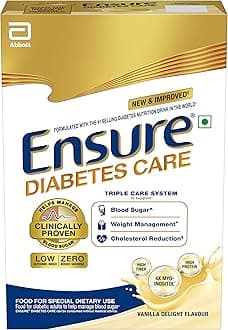 Ensure Diabetes Care | High Protein, High Fibre & 4X Myo-Inositol | Support Blood Sugar, Weight Management, Cholesterol Reduction, 375gm (Vanilla) | Zero Added Sucrose