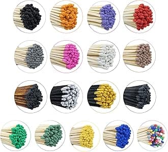 4" Inch Long Wooden Refill Matchsticks with Strike Stickers - Safety Matches Wholesale Bulk Loose by Chandler Studio (200 Pieces, Choose Colors)