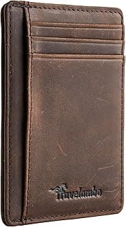 Travelambo Brown Minimalist RFID Protected Slim Wallet for Adults, 29 Card Slots, Unisex-Adults