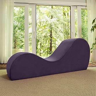 Avana Sleek Chaise Lounge for Yoga - Made in The USA - Great for Stretching, Relaxation, Exercise & More, 60D x 18W x 26H Inch, Aubergine
