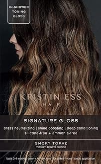 Kristin Ess Hair Gloss in Smokey Topaz Medium Neutral Blonde - 4 Wk Semi Permanent Hair Dye Glaze - Color Depositing Conditioner & Toner for Vibrant Shine & Gloss - Vegan, Silicone & Ammonia Free