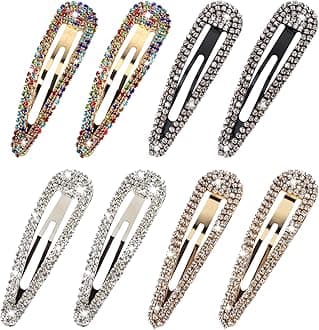 8PCS Rhinestone Hair Clips-4 Colors