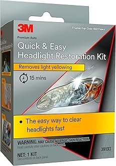 3M Headlight Restoration Kit Quickly and Easily Removes Yellowing in 15 Minutes 39193 1 Kit