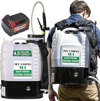 Backpack Sprayer MY4SONS M4 4-Gallon Cordless Battery Powered Compatible w/Milwaukee 18V - 100 PSI Pump - Liquid Sprayer Backpack - Heavy Duty Electric Spray for Lawn, Garden - (Battery NOT Included)