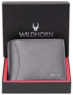 WILDHORN Classic Leather Wallet for Men (Grey)