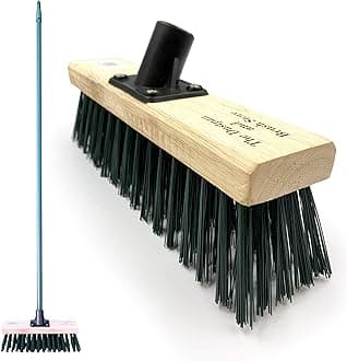 11.5" Sweeping Brush Outdoor Broom − Garden Heavy Duty Yard with Stiff PVC Bristles and 120cm Metal Handle