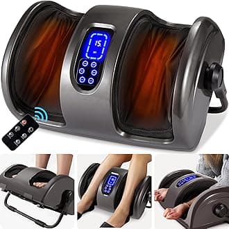 ce Products Foot Massager Machine Shiatsu Leg Massager, Therapeutic Reflexology Calf Massager w/Blood Circulation, Nerve Pain, Deep Kneading, High-Intensity Rollers - Gray