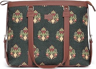 ZOUK Office Bag | Stylish Bags for Office Use | Laptop Bag 15.6 inch | Stylish Tote for Office Use | Purse for Women | Vegan Leather Handbag | Daily & Travel Use |