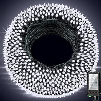 1500 LED 470FT Christmas String Lights, 12 Modes and Timer Memory Dimmable, Plug in Outdoor Waterproof Dark Green Wire Twinkle Fairy Light for for Xmas Yard Tree Wedding Party Outside Decor Cool White