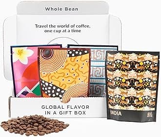 World of Coffee Set, Gourmet Coffee Gift Sampler, 4-Pack Variety Box of the World’s Best Single Origin Coffees, Whole Bean