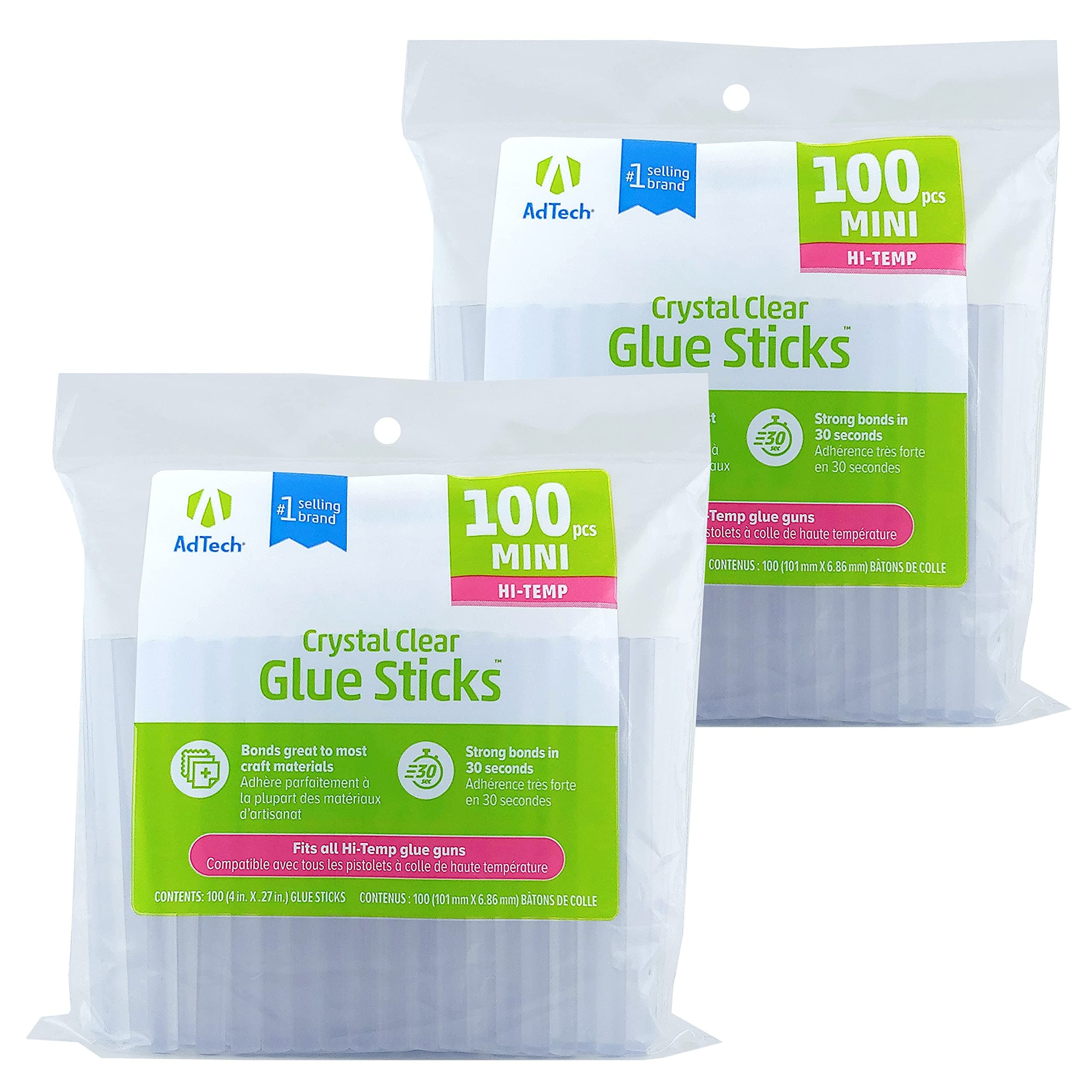 High Temp Mini Hot Glue Sticks, 4-Inch, 200-Count (2-Pack) | Strong Bond for Crafting, DIY & Repairs | Works with Hi-Temp Mini Glue Guns | Made in the USA