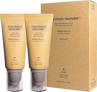 wonder Black Rice Moisture Airyfit Daily Sunscreen, SPF50+/PA++++, Broad Spectrum UVA/UVB, Hyaluronic Acid, Niacinamide, Daily Sunscreen, Korean Skincare, Vegan, 50ml (Pack of 2)