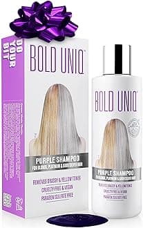 Bold Uniq Purple Shampoo - Remove Yellow Tones & Condition Damaged Hair - For Blonde, Silver or Grey Hair - Paraben & Sulfate Free, Vegan - 8 fl oz