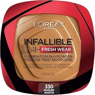 (330 Hazelnut) - Infallible Fresh Wear Foundation in a Powder, Up to 24H Wear, Hazelnut, 9ml